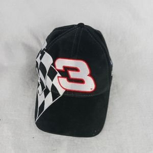 Vintage Dale Earnhardt Hat Cap Strap Back Winners Circle Flag Big Logo Black